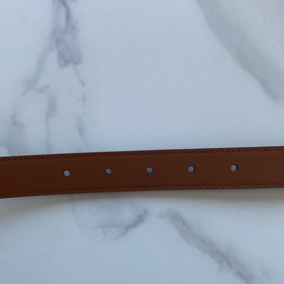 Miu Miu Womens Gold Logo Lettering Buckle Belt - Picture 5 of 7